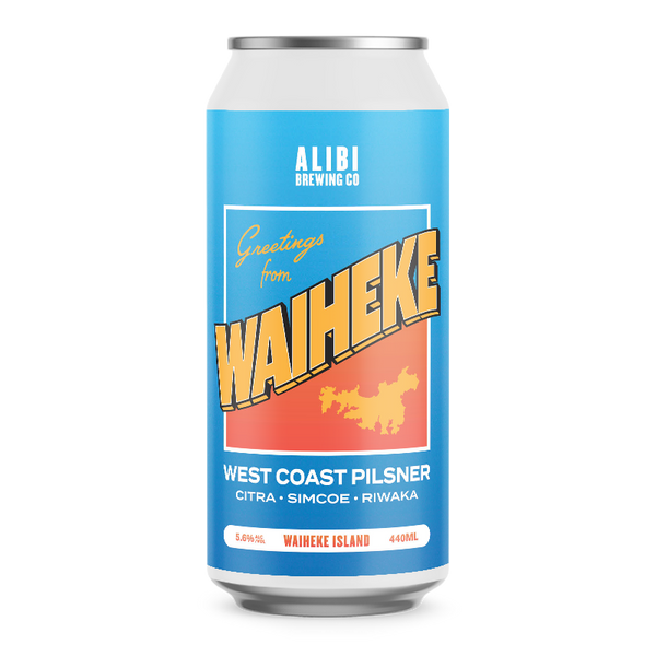 Alibi Brewing Greetings From Waiheke Vol.3 West Coast Pilsner 440ml