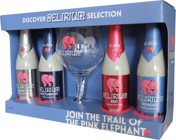 Delirium Discovery Gift Pack 4x330ml & Glass