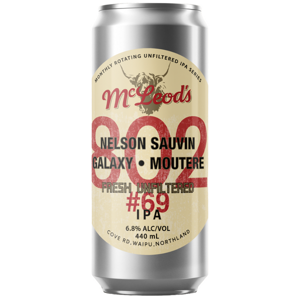 Mcleod's 802 #69 Unfiltered Hazy IPA 440ml