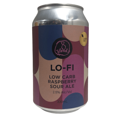 Sour Beer Raspberry 8 Wired Lo-Fi Low Carb Raspberry Sour Ale 330ml | Beer Cellar NZ