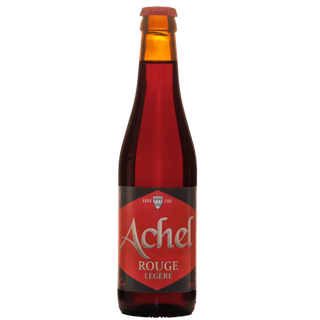Bottle of Achel Rouge Legère beer on a white background