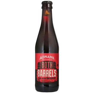 Bottle of Adnams Both Barrels beer on a white background