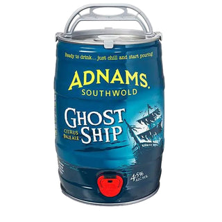 Adnams Ghost Ship beer keg on a white background