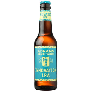 Adnams Southwold Innovation IPA bottle on a white background