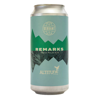 Beer can with green and white design on a white background