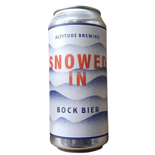 Can of Altitude Brewing Snowed In Bock Bier on a white background