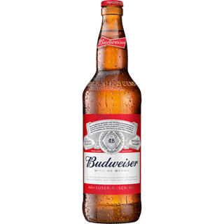 Budweiser beer bottle on a white background