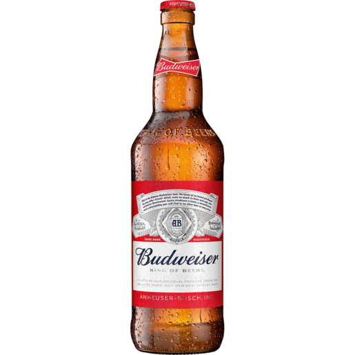 Budweiser beer bottle on a white background