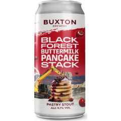 Buxton Black Forest Buttermilk Pancake Stack beer can on a white background