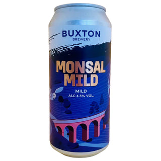Buxton Brewery Monsal Mild beer can on a yellow background