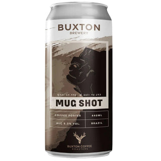 Buxton Brewery Mug Shot coffee porter can on a white background