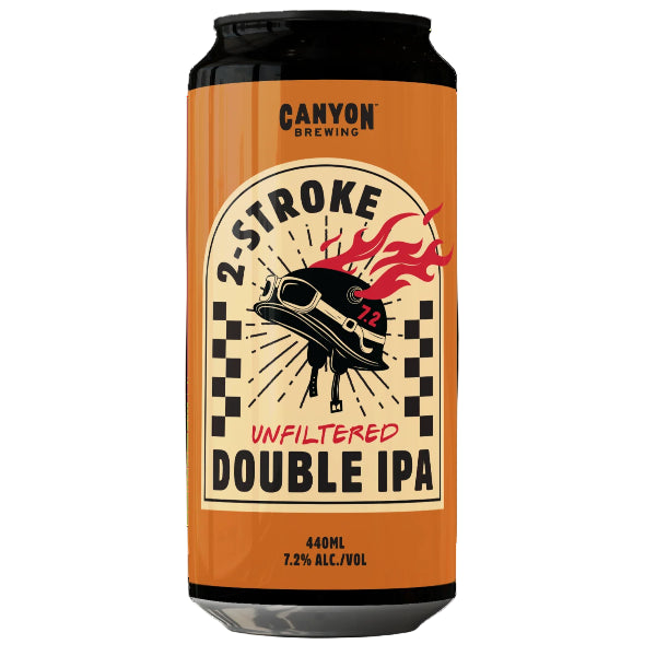 Canyon Brewing 2-Stroke Unfiltered Double IPA can on a white background