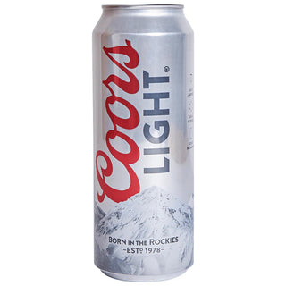 Coors Light beer can with mountain graphic on a white background
