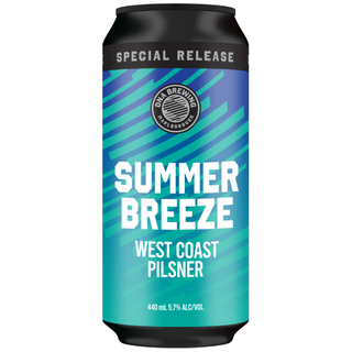 Can of 'Summer Breeze' West Coast Pilsner with 'Dana Brewing' logo on a white background