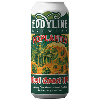 Eddyline Brewery Hoplantis West Coast IPA can on a white background