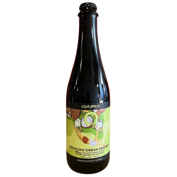 Bottle of Coup d'Esprit Pistachio Dream Dessert beer on a white background
