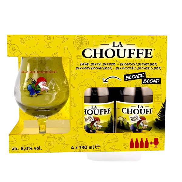 La Chouffe Gift Set 4x330ml + 1x Glass 330ml