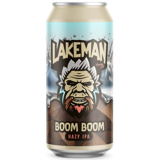 Lakeman Boom Boom Hazy IPA can on a white background