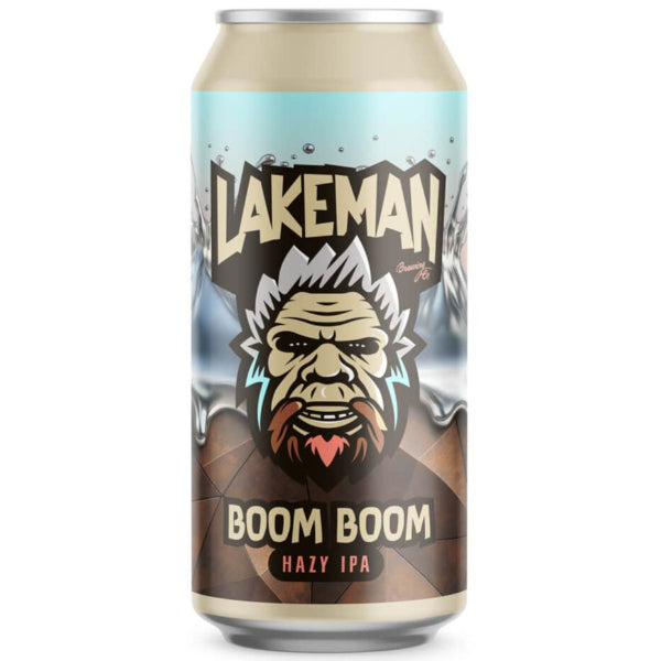 Lakeman Boom Boom Hazy IPA can on a white background