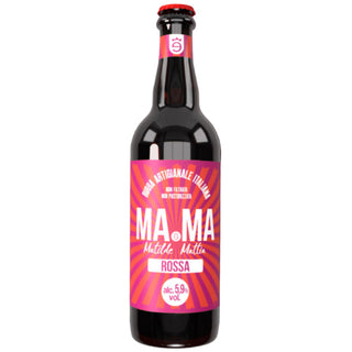 Bottle of M.A.M.A Rosso on a red and purple radial background