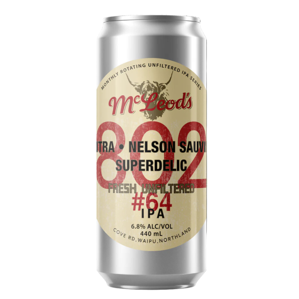 Mcleod's 802 #64 Fresh Hop Unfiltered IPA 440ml