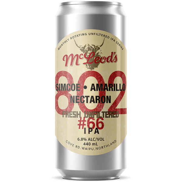 Mcleod's 802 #66 Unfiltered Hazy IPA 440ml