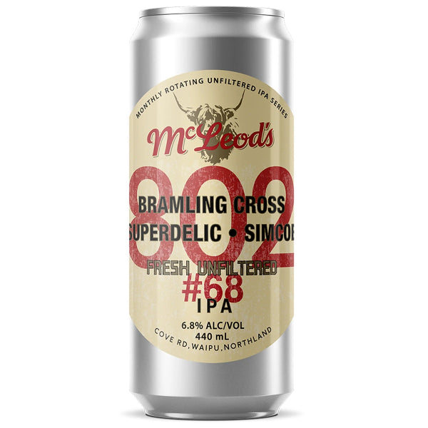 Silver beer can with a detailed label on a white background