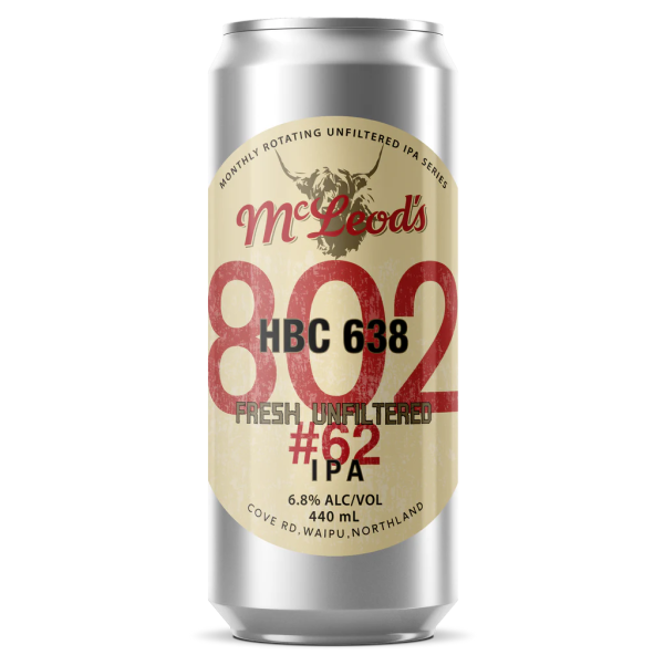 Mcleod's 802 #62 Unfiltered Hazy IPA 440ml