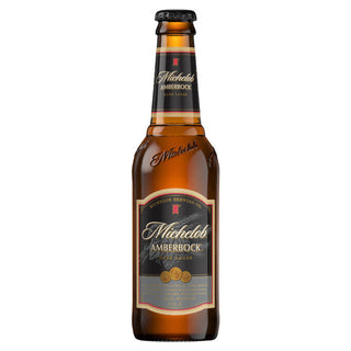 Michelob Amberbock beer bottle on a white background