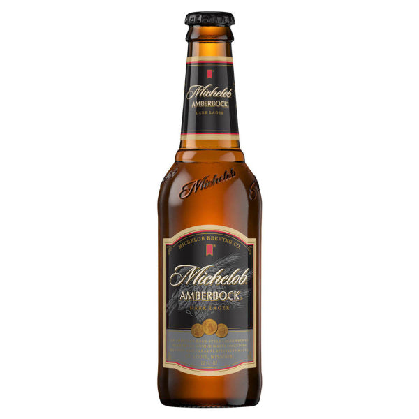 Michelob Amberbock beer bottle on a white background