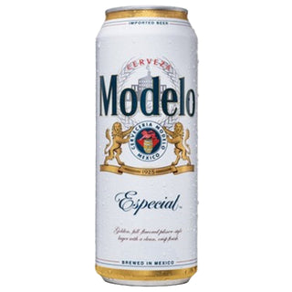 A can of Modelo Especial beer with the brand's logo and the text 'Modelo Especial' displayed prominently.