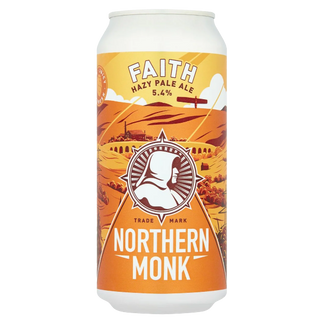 Can of Northern Monk Faith Hazy Pale Ale on a white background