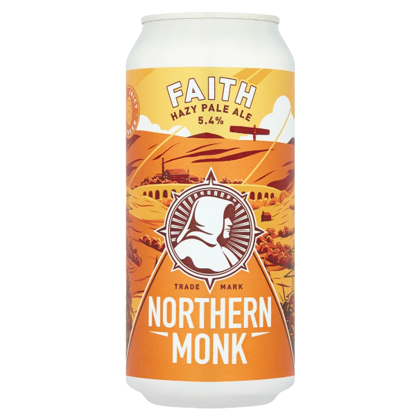 Can of Northern Monk Faith Hazy Pale Ale on a white background