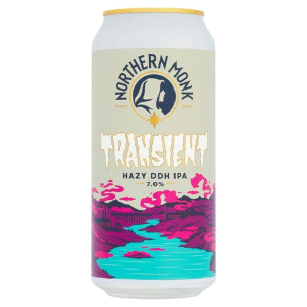 Can of Northern Monk Transient Hazy DDH IPA on a white background
