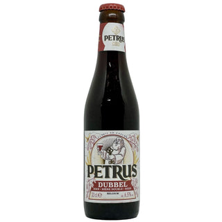 Petrus Dubbel beer bottle on a white background