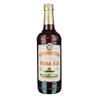 Bottle of Samuel Smith India Ale on a white background