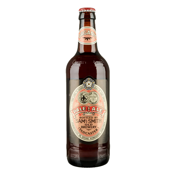 Sam Smith Pale Ale bottle on a white background