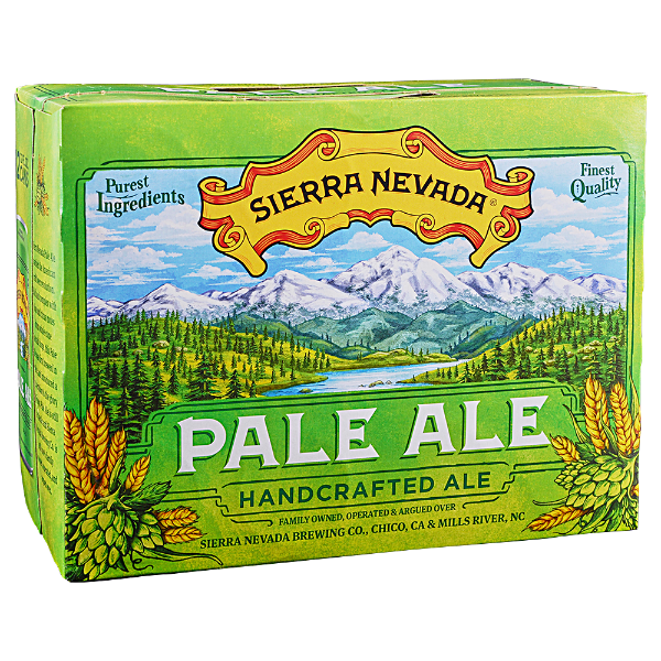 Sierra Nevada Pale Ale beer box with scenic design