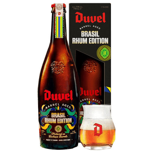 Duvel Barrel Aged Batch 8 Brasil Rhum Edition 750ml Bottle and Tasting Glass