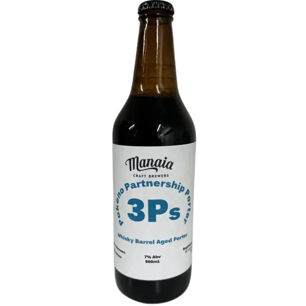 Manaia Three Ps Whisky Barrel Aged Porter 500ml